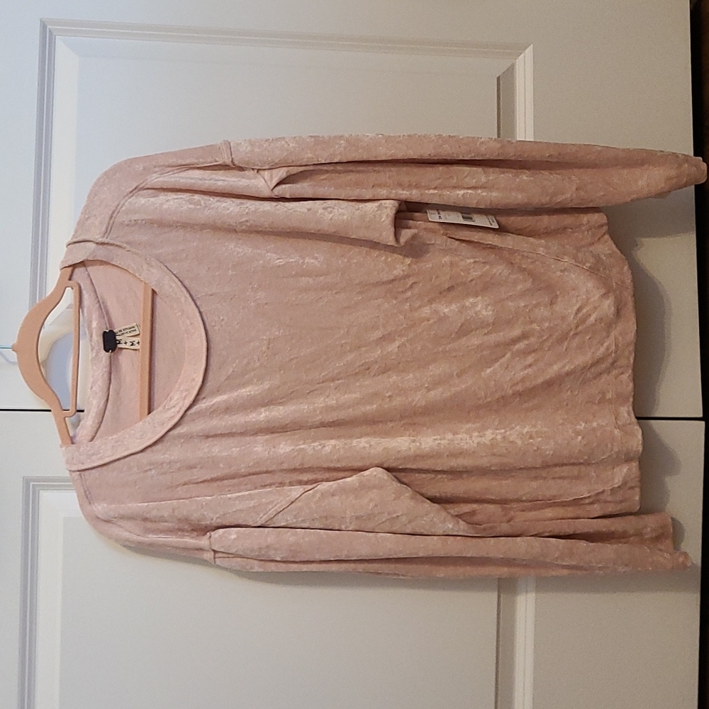 Free People pink brushed velvet top size M